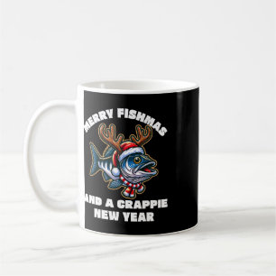Merry Fishmas And A Crappie New Year Fishing Pun 1 Coffee Mug
