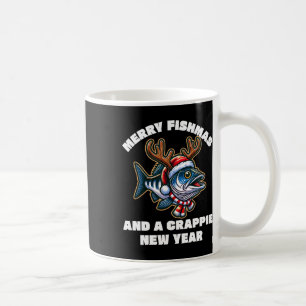 Merry Fishmas And A Crappie New Year Fishing Pun 1 Coffee Mug