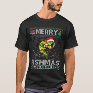 Merry Fishmas Byss Fish Fishing Christmas Ugly Swe T-Shirt