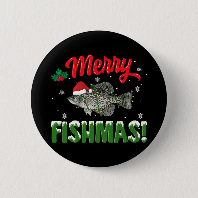 Merry Fishmas Christmas Fish lover 6 Cm Round Badge (Front)