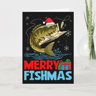 Merry Fishmas Christmas Fishing Holiday Card