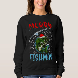 Merry Fishmas Christmas Fishing Holiday Sweatshirt