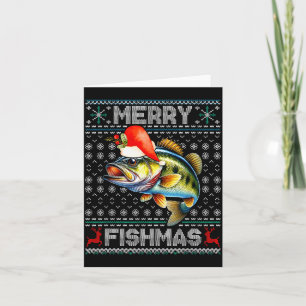 Merry Fishmas Christmas Holiday Santa Fishing Xmas Card