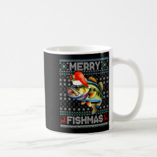 Merry Fishmas Christmas Holiday Santa Fishing Xmas Coffee Mug