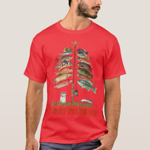 Merry Fishmas Christmas Tree Fish Funny Fishing Me T-Shirt