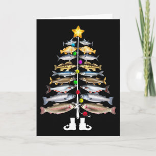 Merry Fishmas Christmas Tree Funny Fishing Card