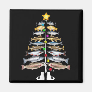Merry Fishmas Christmas Tree Funny Fishing  Magnet