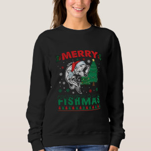 Merry Fishmas Fish Fishing Dad Fisherman Christmas Sweatshirt