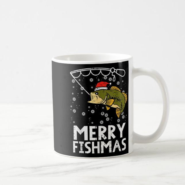 Merry Fishmas Fish Fishing Xmas Christmas Dad Men  Coffee Mug (Right)