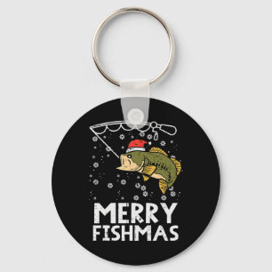 Merry Fishmas Fish Fishing Xmas Christmas Dad Men Key Ring