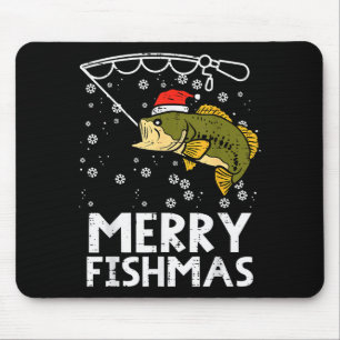 Merry Fishmas Fish Fishing Xmas Christmas Dad Men  Mouse Pad