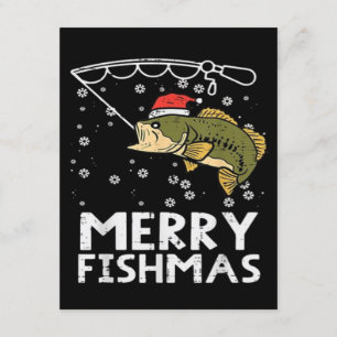 Merry Fishmas Fish Fishing Xmas Enclosure Card