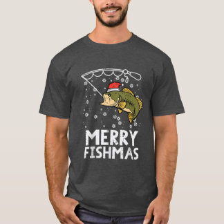 Merry Fishmas Fish Fishing Xmas PJs Christmas Paja T-Shirt