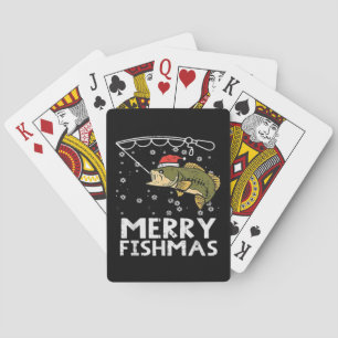 Merry Fishmas Fish Fishing Xmas Playing Cards