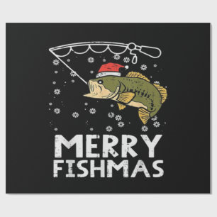 Merry Fishmas Fish Fishing Xmas Wrapping Paper