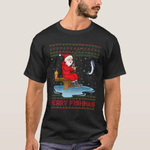 Merry Fishmas Fisherman Xmas Ugly Fishing Santa Ch T-Shirt