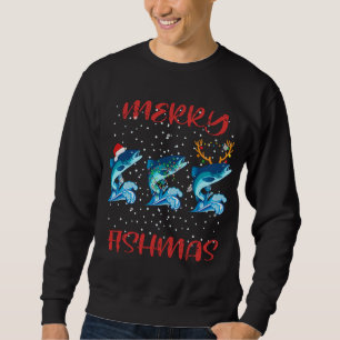 Merry Fishmas Fishing Christmas Pajama Gifts Fishm Sweatshirt