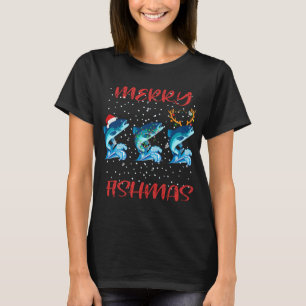 Merry Fishmas Fishing Christmas Pajama Gifts Fishm T-Shirt