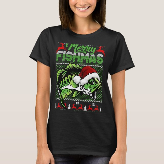 Merry Fishmas  Fishing Ugly Christmas Sweater Boy  (Front)
