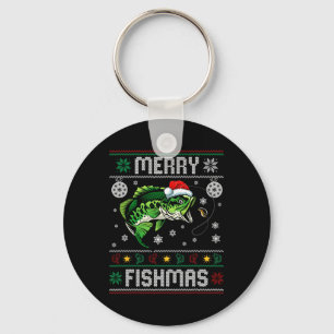 Merry Fishmas Fun Fish Fishing Fisherman Ugly Chri Key Ring