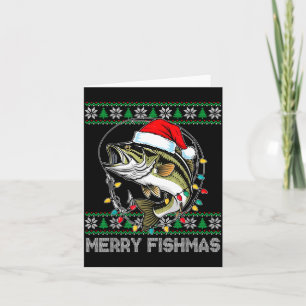 Merry Fishmas Funny B Fishing Christmas For Women  Card
