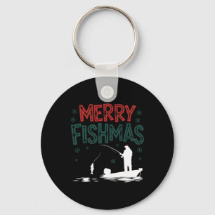 Merry Fishmas Funny Christmas Fisherman Holiday Fi Key Ring