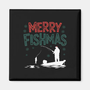 Merry Fishmas Funny Christmas Fisherman Holiday Fi Magnet