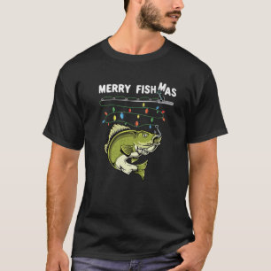 Merry Fishmas Funny Christmas Fishing Walleye Fish T-Shirt