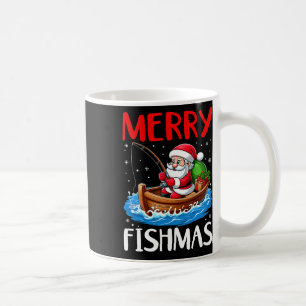 Merry Fishmas Funny Christmas Santa Claus Fishing  Coffee Mug