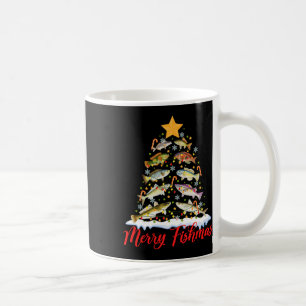 Merry Fishmas Funny Christmas Tree Lights Fish Fis Coffee Mug