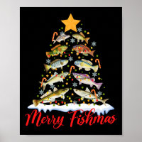 Merry Fishmas Funny Christmas Tree Lights Fish Fis