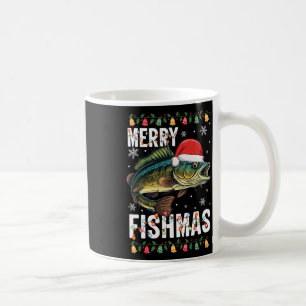 Merry Fishmas Funny Fish Fishing Fisherman Ugly Ch Coffee Mug