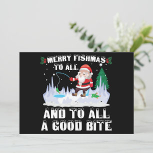 Merry Fishmas Funny Fish Fishing Fisherman Xmas Invitation