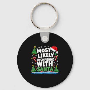 Merry Fishmas Funny Fish Santa Bigfoot Christmas F Key Ring
