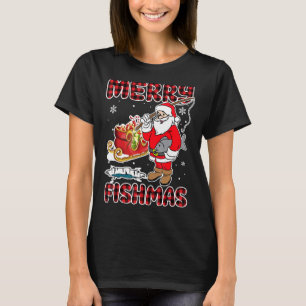 Merry Fishmas Funny Fishing Santa Clause Christmas T-Shirt