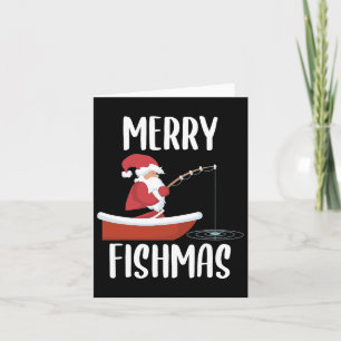 Merry Fishmas Funny Santa Fishing Fisherman Christ Card
