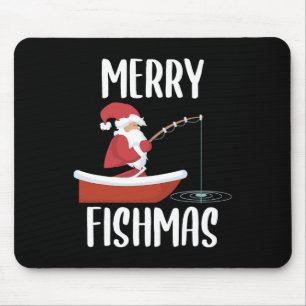 Merry Fishmas Funny Santa Fishing Fisherman Christ Mouse Pad