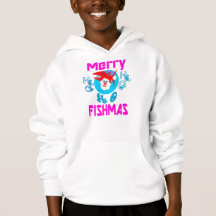 ♫♥Merry FishMas-Kids' Hilarious SantaFish Hoodie♥♪