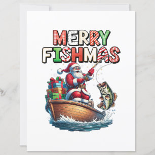 Merry Fishmas Santa Fishing Lovers Funny Fisherman