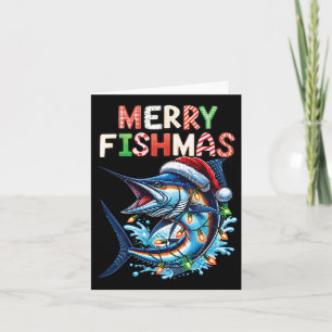 Merry Fishmas Santa Fishing Lovers Funny Fisherman Card