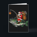 Merry Fishmas Santa Fishing Lovers Funny Fisherman Card<br><div class="desc">Merry Fishmas Santa Fishing Lovers Funny Fisherman Christmas</div>
