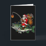 Merry Fishmas Santa Fishing Lovers Funny Fisherman Card<br><div class="desc">Merry Fishmas Santa Fishing Lovers Funny Fisherman Christmas</div>
