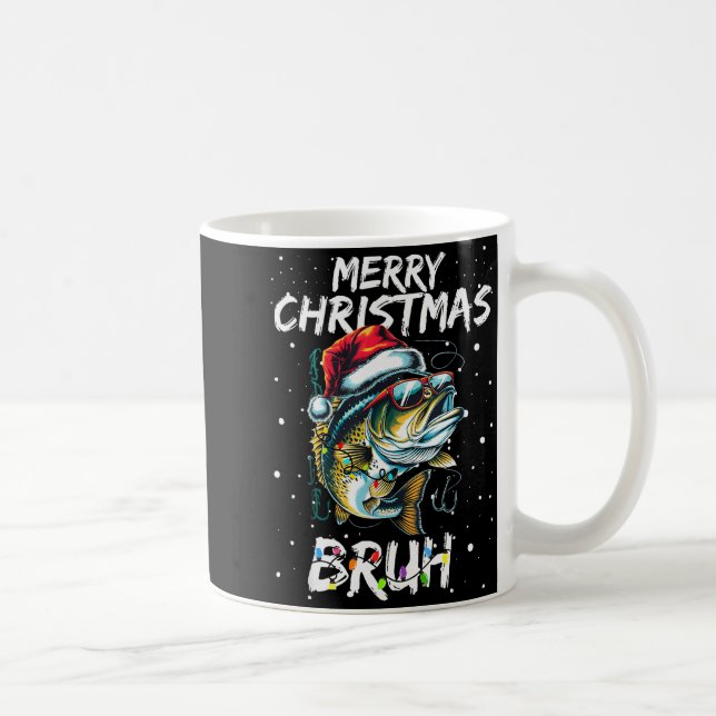 Merry Fishmas Santa Fishing Lovers Funny Fisherman Coffee Mug (Right)