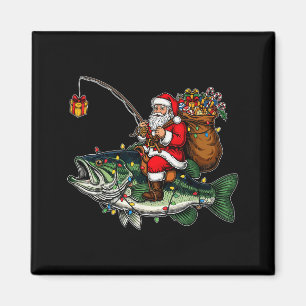 Merry Fishmas Santa Fishing Lovers Funny Fisherman Magnet