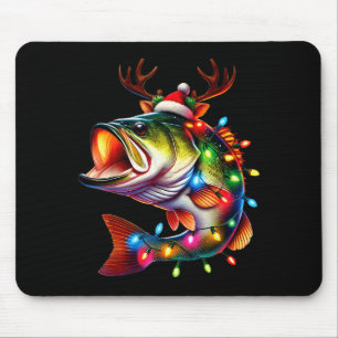 Merry Fishmas Santa Fishing Lovers Funny Fisherman Mouse Pad