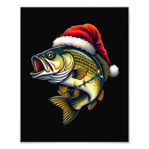 Merry Fishmas Santa Fishing Lovers Funny Fisherman Photo Print