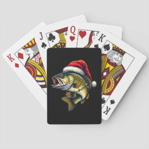 Merry Fishmas Santa Fishing Lovers Funny Fisherman Playing Cards