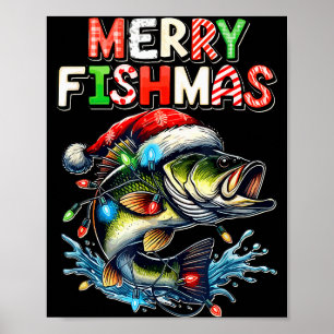 Merry Fishmas Santa Fishing Lovers Funny Fisherman Poster