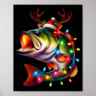 Merry Fishmas Santa Fishing Lovers Funny Fisherman Poster