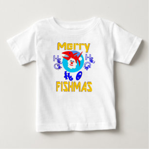 ♫♥Merry FishMas-SantaFish Toddlers Long Sleeve T♥♪ Baby T-Shirt